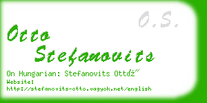 otto stefanovits business card